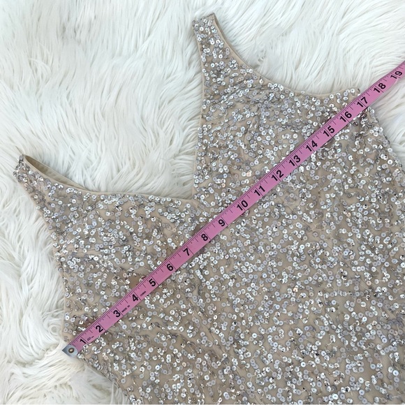 NWT Mac Duggal Silver Sequin Fringe Mini Dress - Picture 12 of 16
